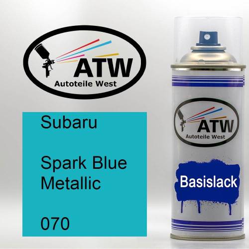 Subaru, Spark Blue Metallic, 070: 400ml Sprühdose, von ATW Autoteile West.